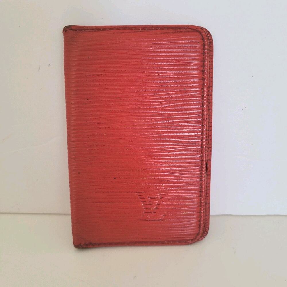 Louis Vuitton Epi Cartes Crédit Wallet Small Card Holder Red Leather‎ Retro Logo